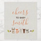 Étiquette à vin Baby shower bois (Étiquettes simples)