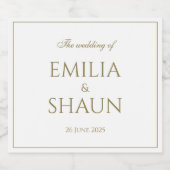 Étiquette à vin blanc et or (Étiquettes simples)