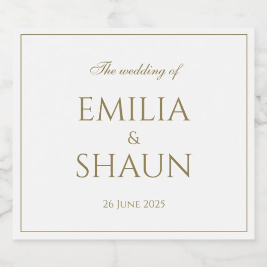 Étiquette à vin blanc et or (Étiquettes simples)