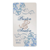 Étiquette à vin bleu  à vin bleu (Devant)