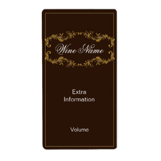 Étiquette à vin Brown classique