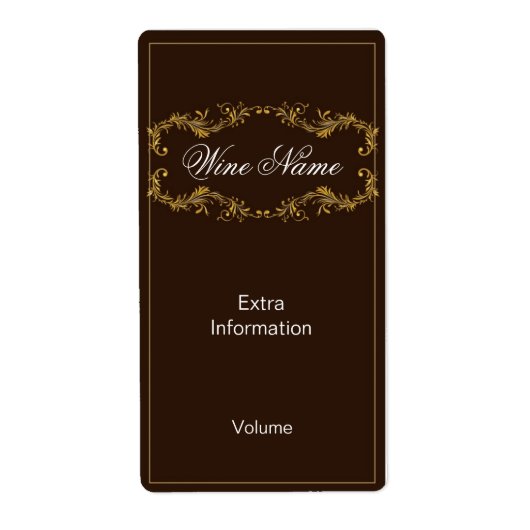 Étiquette à vin Brown classique (Devant)