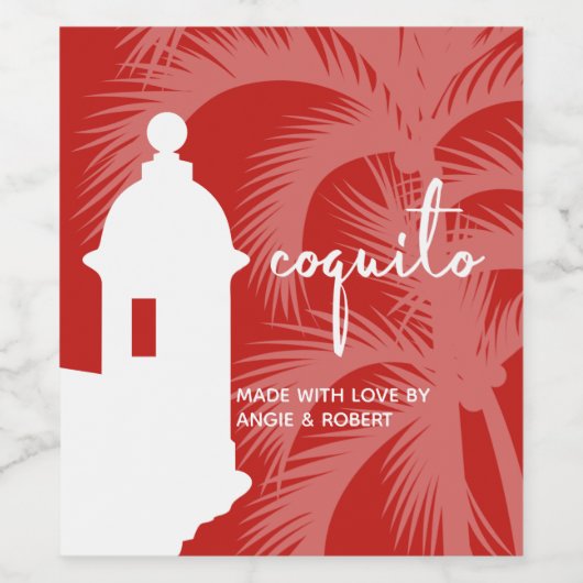 Étiquette à vin Coquito Palm Tree (Étiquettes simples)