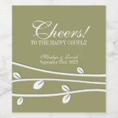 Étiquette à vin de branches blanches en feuilles (Étiquettes simples)