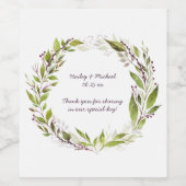 Étiquette à vin de fleurs vert vert vert courge fo (Étiquettes simples)