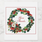 Étiquette à vin de la couronne de Thanksgiving (Étiquettes simples)