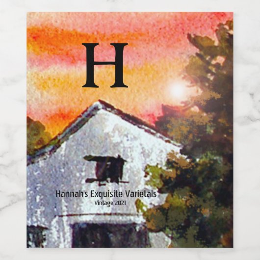 Étiquette à vin de la ferme (Étiquettes simples)