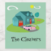 Étiquette à vin de la maison de banban rétro (Étiquettes simples)