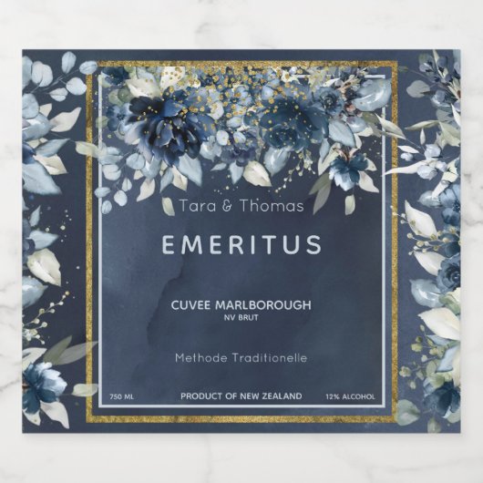 Étiquette à vin de la Marine Mariage (Étiquettes simples)