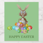 Étiquette à vin de lapin de Pâques (Étiquettes simples)