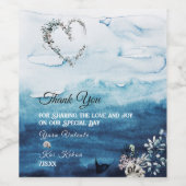 Étiquette à vin de Mariage de Merci de l'océan rus (Étiquettes simples)