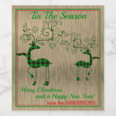 Étiquette à vin de rennes vert (Étiquettes simples)