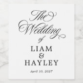 Étiquette à vin de script Mariage officiel (Étiquettes simples)