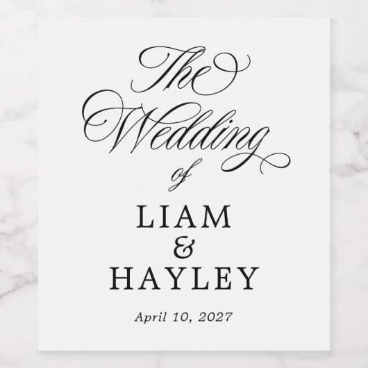 Étiquette à vin de script Mariage officiel (Étiquettes simples)