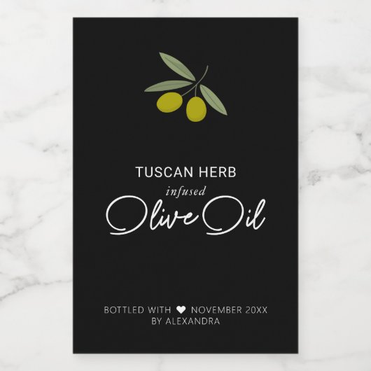 Étiquette à vin d'huile d'olive contaminée maison (Étiquettes simples)