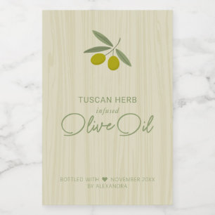 Étiquette à vin d'huile d'olive contaminée maison