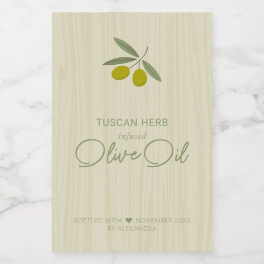 Étiquette à vin d'huile d'olive contaminée maison (Étiquettes simples)