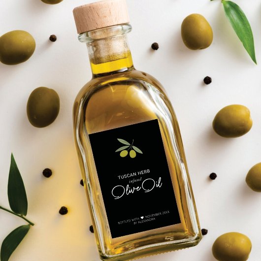 Étiquette à vin d'huile d'olive contaminée maison