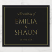 Étiquette à vin élégant noir et or (Étiquettes simples)