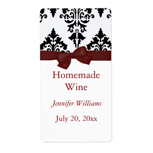 Étiquette à vin fait maison (Devant)