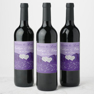ÉTIQUETTE à vin Mariage blanc violet blanc