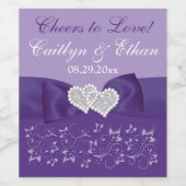 ÉTIQUETTE à vin Mariage blanc violet blanc (Étiquettes simples)