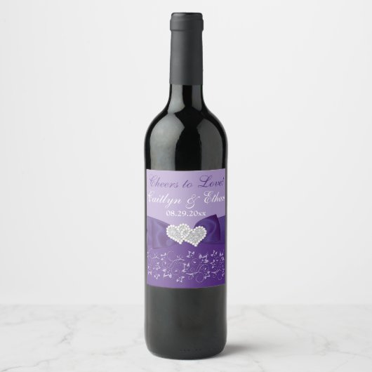 ÉTIQUETTE à vin Mariage blanc violet blanc (Devant)
