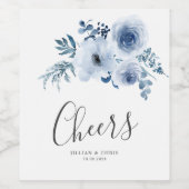 étiquette à vin mariage bleu poussiéreux (Étiquettes simples)