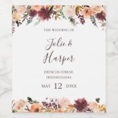 Étiquette à vin Mariage de Bourgogne (Étiquettes simples)