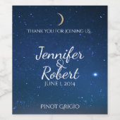 Étiquette à vin Mariage de nuit étoilé (Étiquettes simples)