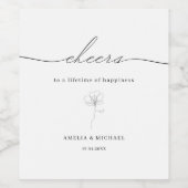 Étiquette à vin Mariage dessiné à la main (Étiquettes simples)