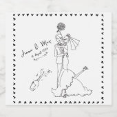 étiquette à vin Mariage dessiné à la main (Étiquettes simples)