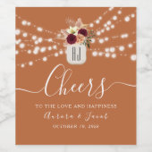 Étiquette à vin Mariage en terre cuite (Étiquettes simples)