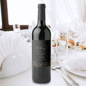 Étiquette à vin Mariage floral linor 2