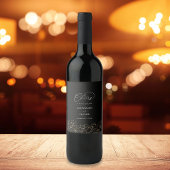 Étiquette à vin Mariage floral linor 2