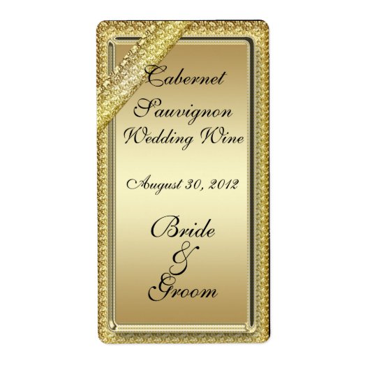 Étiquette à vin Mariage Gold Bar (Devant)