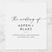 Étiquette à vin Mariage moderne Script (Étiquettes simples)