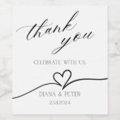 Étiquette à vin minimaliste Mariage - Design Merci (Étiquettes simples)