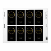 Étiquette à vin noir à étincelles d'or (Feuille entière)