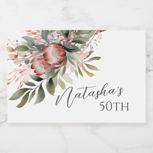 Étiquette à vin Protea Mini (Étiquettes simples)