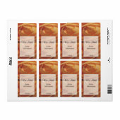 Étiquette à vin Rose orange (Feuille entière)