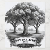Étiquette à vin sec Oak Acre (Étiquettes simples)