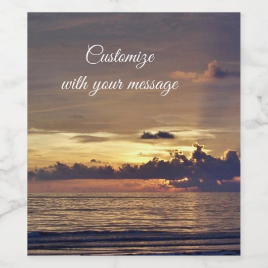 Étiquette à vin Sunset Beach (Étiquettes simples)