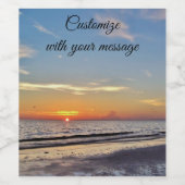 Étiquette à vin Sunset Beach (Étiquettes simples)