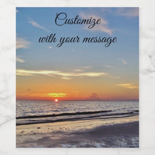 Étiquette à vin Sunset Beach (Étiquettes simples)