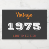 Étiquette à vin vintage 1975 édition limitée - 50e (Étiquettes simples)