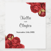 Étiquette À Vins Mariages Rouge Et Or (Étiquettes simples)