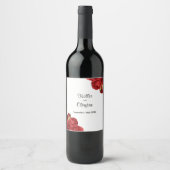 Étiquette À Vins Mariages Rouge Et Or (Devant)