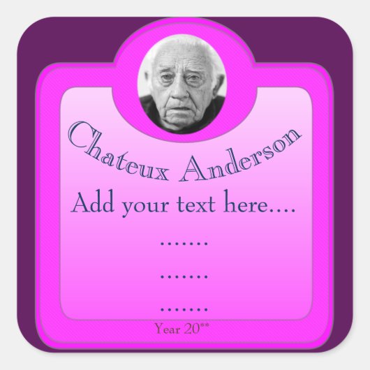 Étiquette À Vins Pouvant Être Entièrement Customis (Devant)