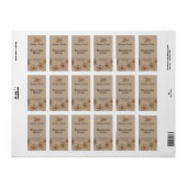 Étiquette Abeille à miel florale Pale Orange Apière (Feuille entière)